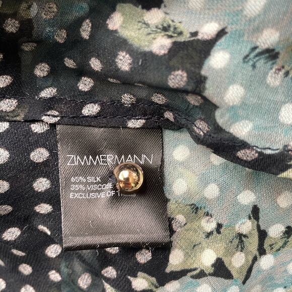 Zimmermann Whitewave Ruffle Wrap Dress In Navy Poppy Floral - Picture 16 of 16